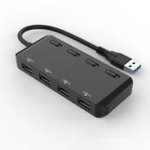 USB3.0 4 port HUB with micro USB charging port  High speed switched USB hub 3.0